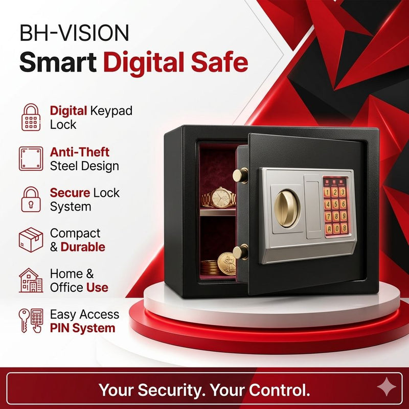 BH-Vision Smart Digital Safe | Electronic Anti-Theft Security Safe Box